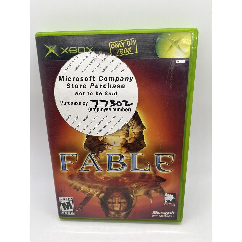 Fable 1 (2004) Black Label Original Microsoft XBox Complete w/Manual - Tested